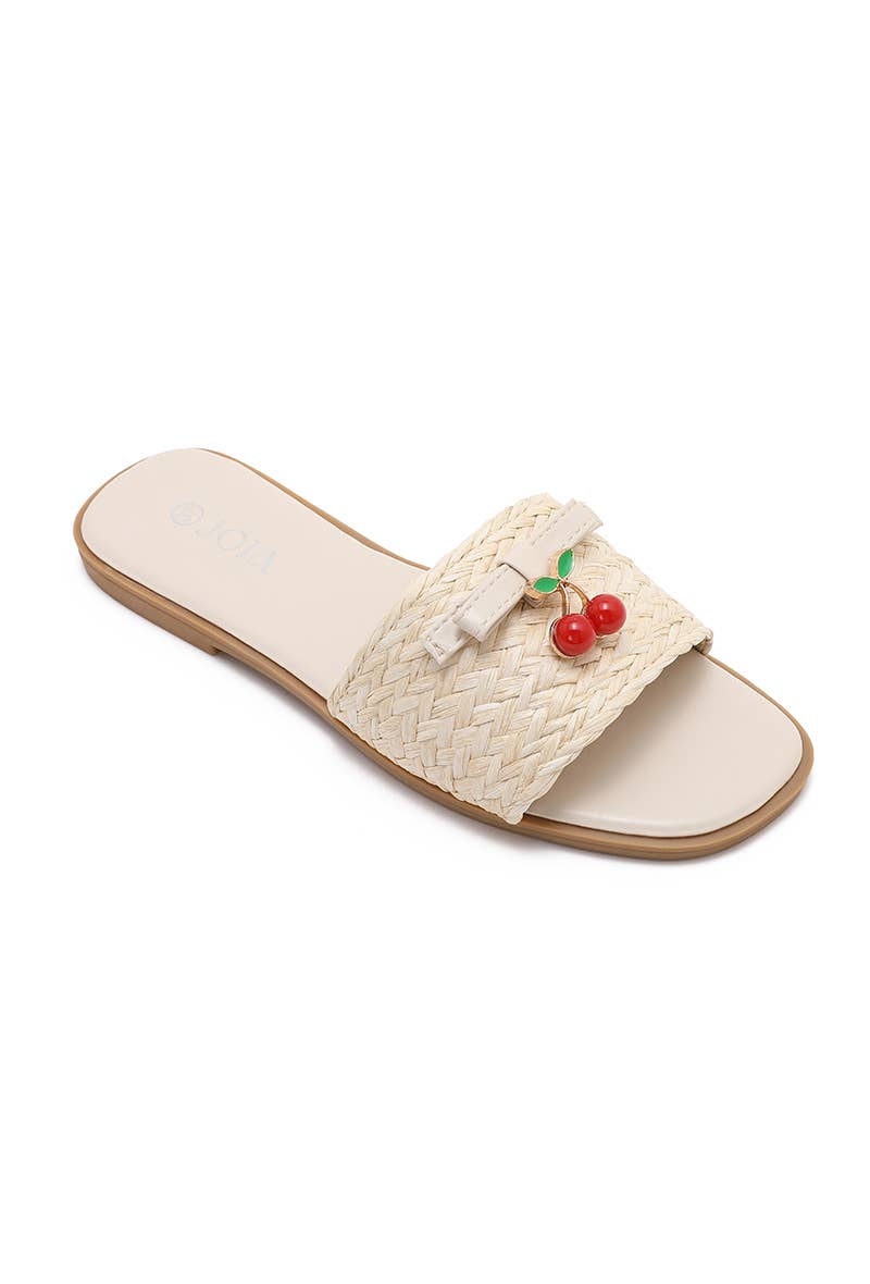 Mule Joia Paris Trenzada Joya Cereza — Beige