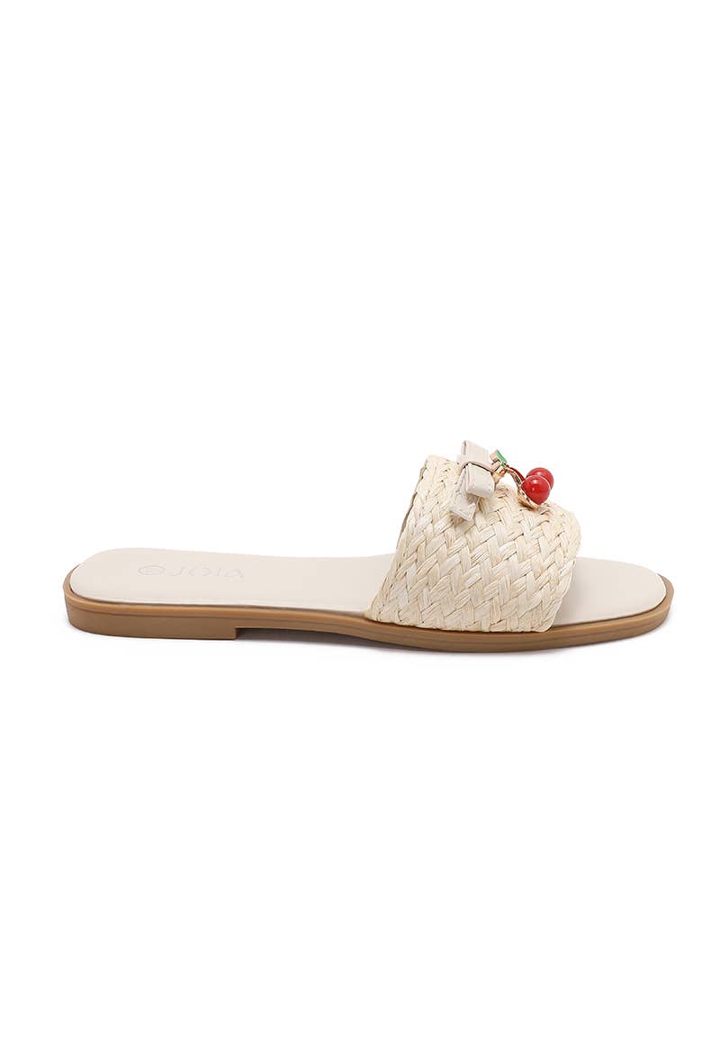 Mule Joia Paris Trenzada Joya Cereza — Beige