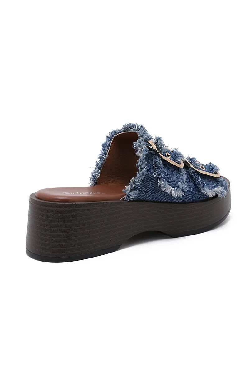 Sandalia Joia Shoes · Plataforma Denim con Hebillas