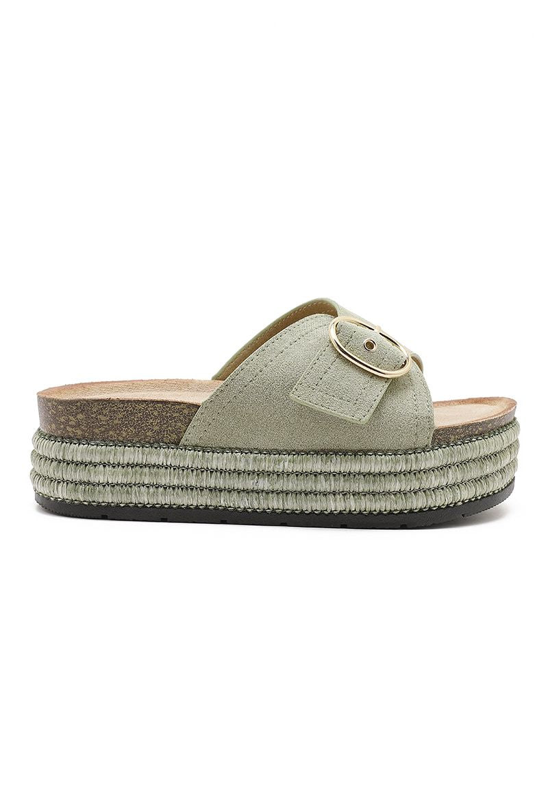 Sandalia Joia Shoes Cuña H8-1227C — Verde