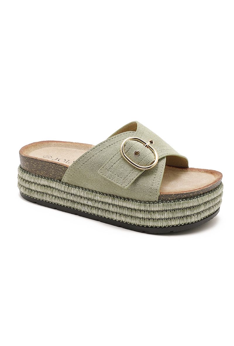 Sandalia Joia Shoes Cuña H8-1227C — Verde