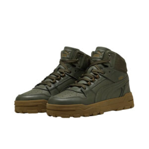 Botines Deportivos PUMA Rebound Abrupt para Hombre en Verde Militar – Estilo Retro y Comodidad