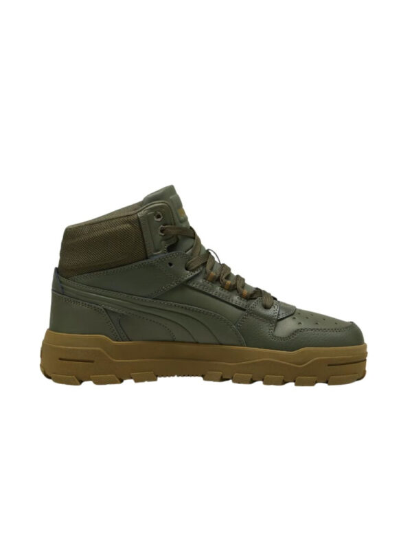 Botines Deportivos PUMA Rebound Abrupt para Hombre en Verde Militar – Estilo Retro y Comodidad - Imagen 4