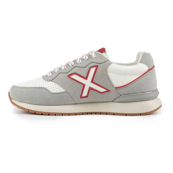 Zapatillas Munich Dash Premium 256 Hombre - Blanco, Gris y Rojo - Imagen 4