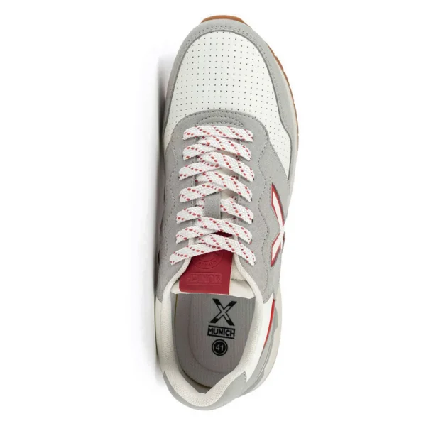 Zapatillas Munich Dash Premium 256 Hombre - Blanco, Gris y Rojo - Imagen 5