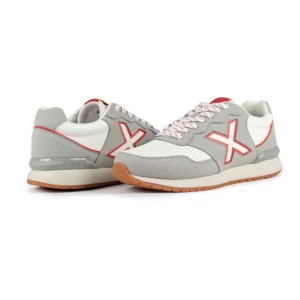 Zapatillas Munich Dash Premium 256 Hombre - Blanco, Gris y Rojo