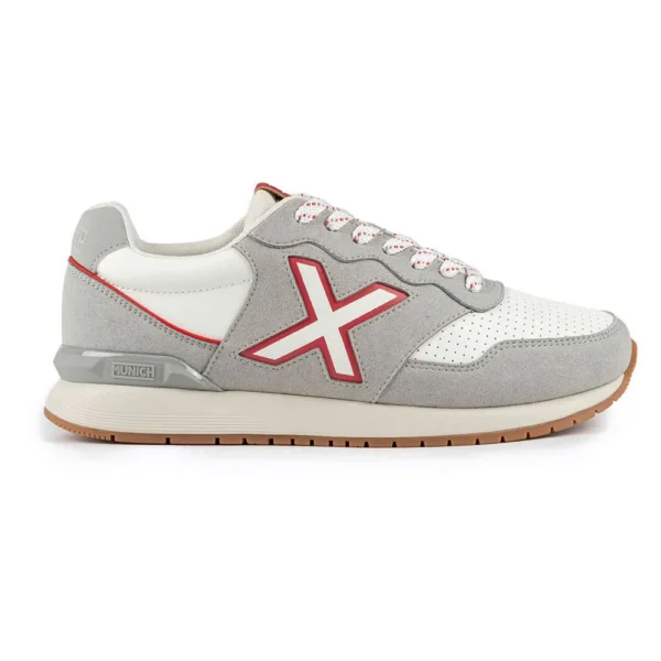 Zapatillas Munich Dash Premium 256 Hombre - Blanco, Gris y Rojo - Imagen 2